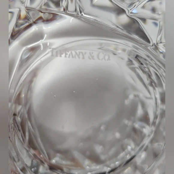 Tiffany & Co Candle Holder Rock Hand Cut Crystal Pattern Votive Tea Light 3"H - Picture 5 of 5